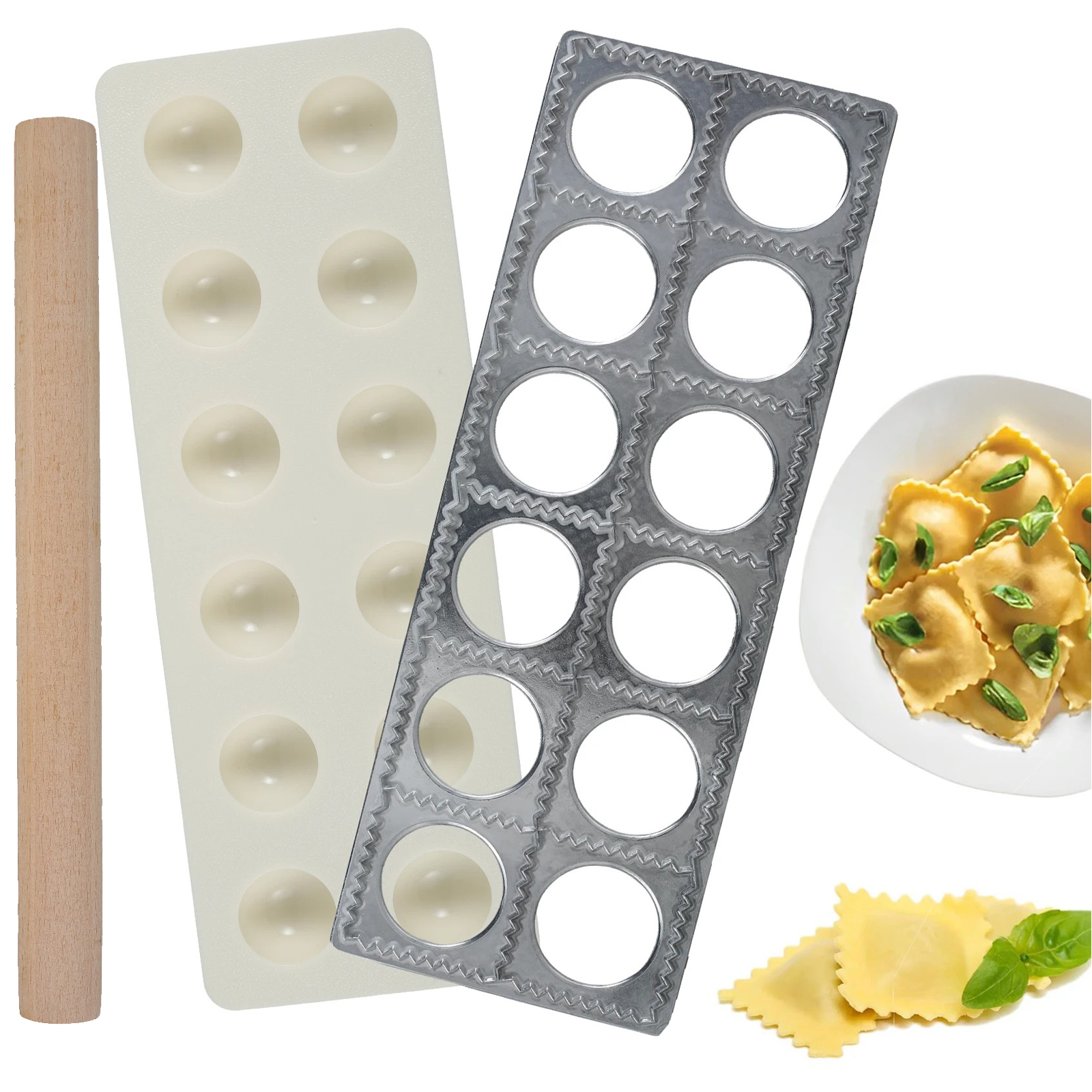 Home Cooking Help - 12 Delikli Mantı Kalıbı, Manuel İtalyan