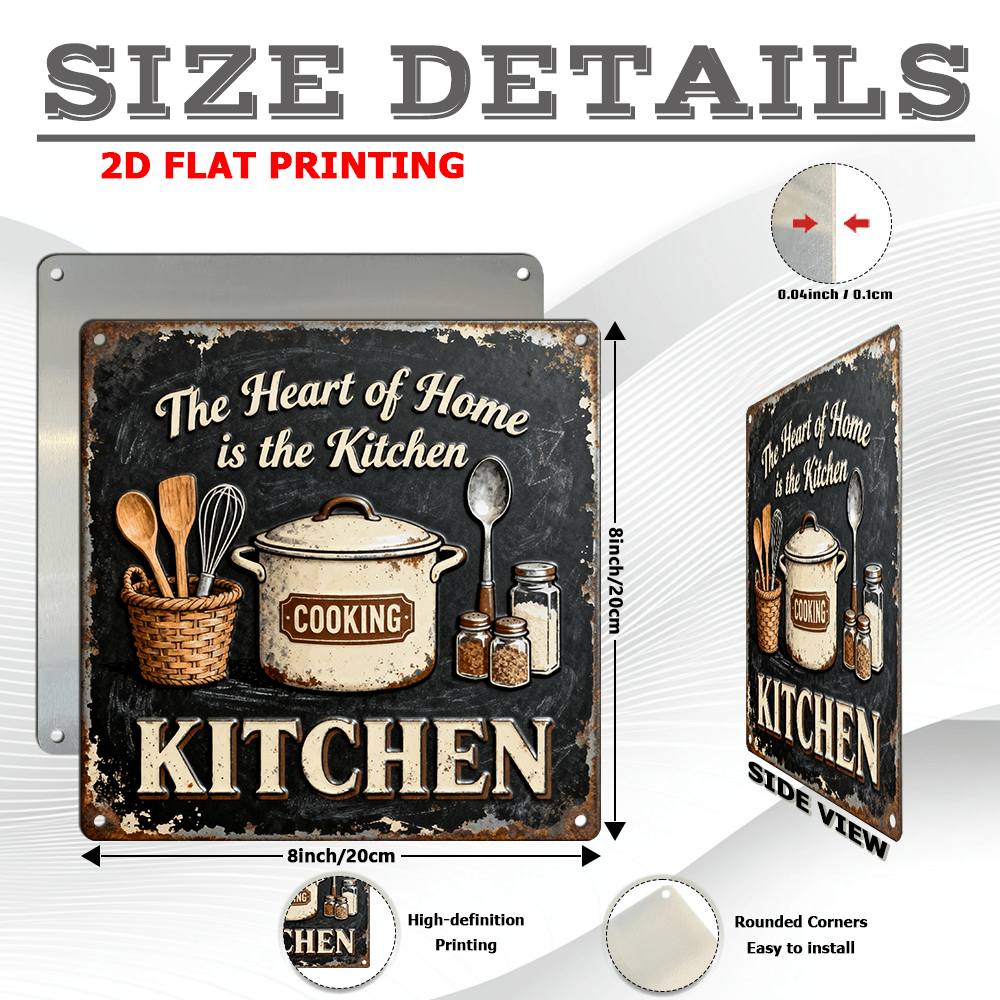 Vintage Metal Mutfak Duvar Dek - Home Cooking Kitchen incelemesi ve fiyatı