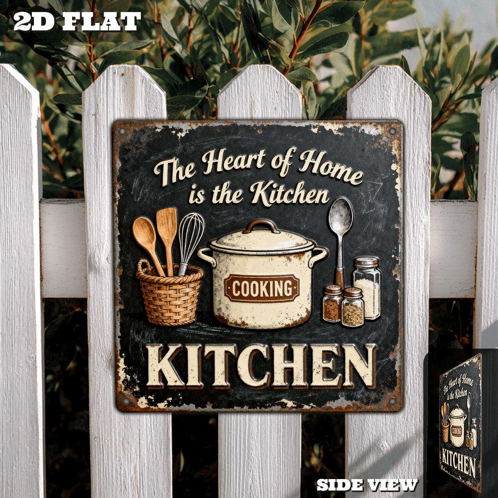 Vintage Metal Mutfak Duvar Dek - Home Cooking Kitchen incelemesi ve fiyatı