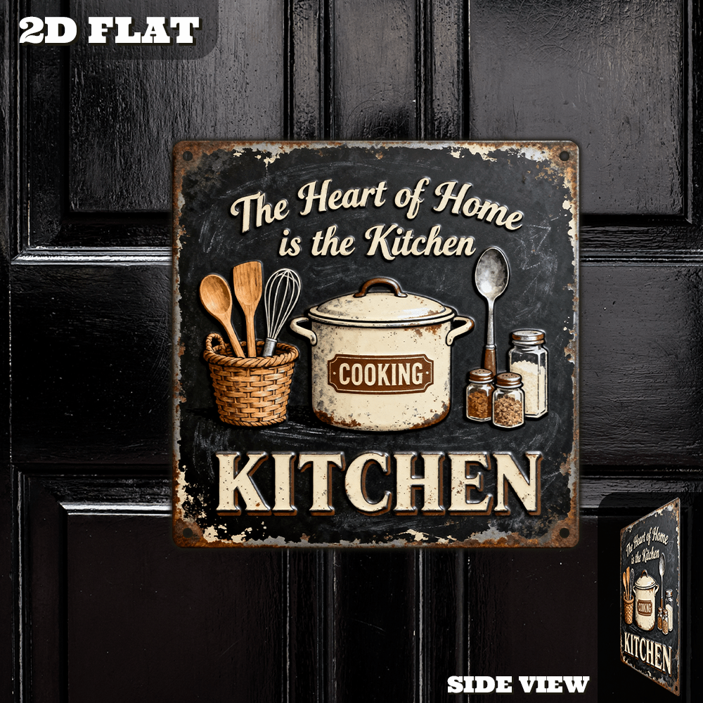 Vintage Metal Mutfak Duvar Dek - Home Cooking Kitchen incelemesi ve fiyatı